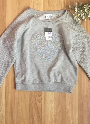 Новый фирменный свитшот primark девочке 7-8 лет .