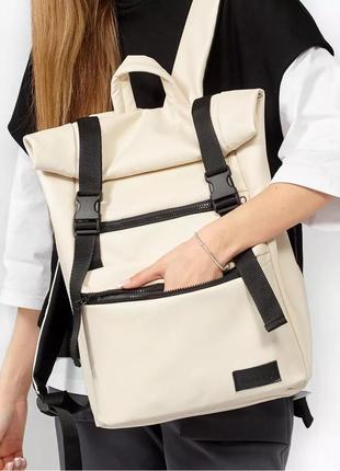 Рюкзак женский ролл sambag rolltop zard молочный4 фото