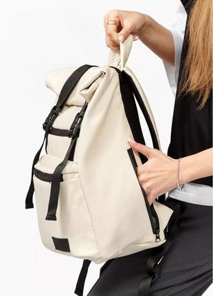 Рюкзак женский ролл sambag rolltop zard молочный3 фото