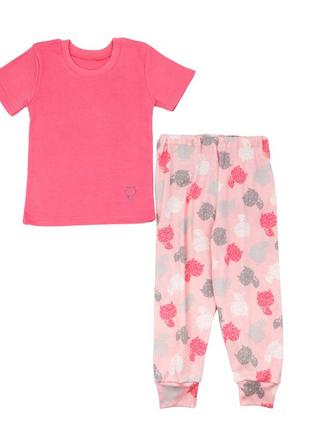 Пижама для девочки летняя в ассортименте (шорты / майка / футболка) хлопок в рубчик3 фото