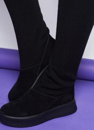 Чоботи-панчохи натуральна замша