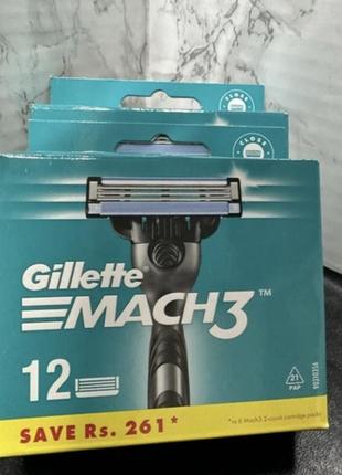 Сменные кассеты для бритья gillette mach3 12 шт.