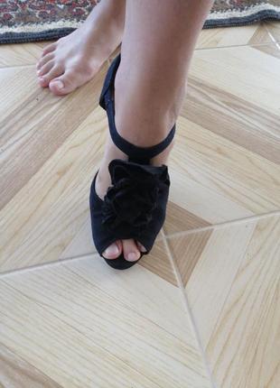 Черные босоножки туфли на каблуке. босоножки h&m 37 h&m7 фото