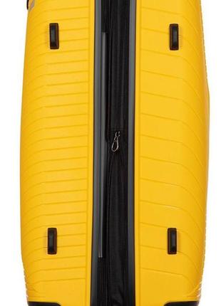 Большой чемодан пластиковый 2e sigma 102 л желтый6 фото
