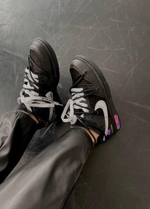 Nike sb dunk кроссовки черные кожаные7 фото