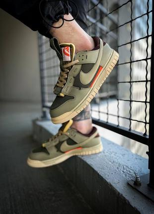 Nike dunk low remastered "olive" кроссовки хаки 36-45
