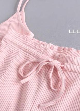 Піжама майка топ регулюється довжина на бретельках шорти висока посадка8 фото