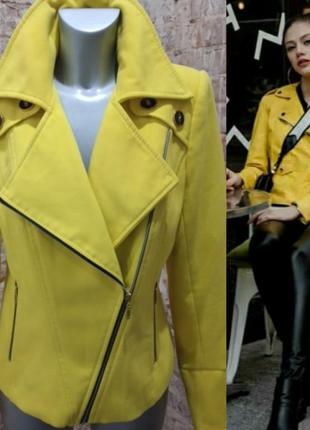 Косуха куртка полупальто кашемир желтая s,m