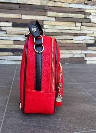 Женский, детский качественный рюкзак сумка трансформер, сумочка мини рюкзак для девочек красный6 фото