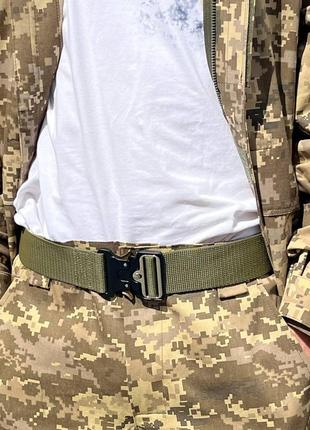 Тактичний ремінь олива 50 мм / військовий ремінь кобра олива