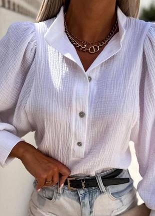 Рубашка-блузка женская с длинным рукавом4 фото