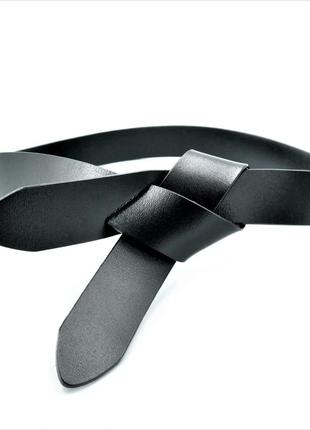 Кожаный женский ремень завязка чёрный weatro пояс    110-115 см (gt55_296158)1 фото