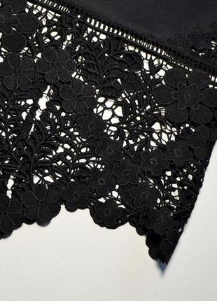 Оригинальная черная юбка миди с кружевом lipsy3 фото