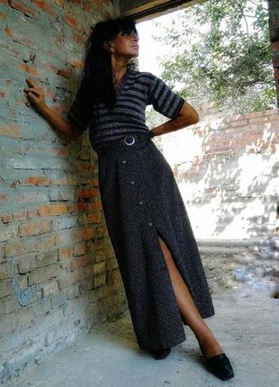 Эффектная юбка с люрексом поясом длинная трикотажная трикотаж1 фото