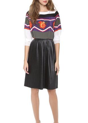 Плиссированная юбка из эко кожи гофре msgm италия