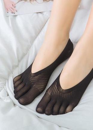 Следки женские с пальцами капроновые eshly 32-42 черный