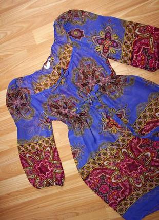 Нежнейшее платье туника / можно как пляжное / фиолетовый и этно принт, румыния, 10/386 фото