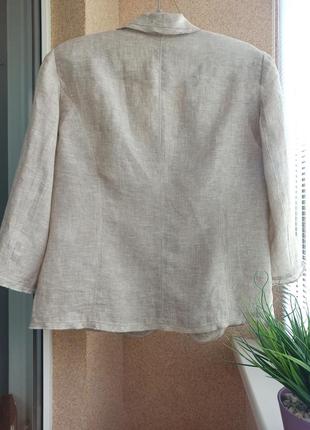 100% лен красивый качественный пиджак из натуральной ткани2 фото