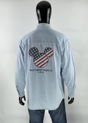 Фирменная джинсовая рубашка овершот walt disney jeans co. Ausa 🇺🇸 polo ralph lauren