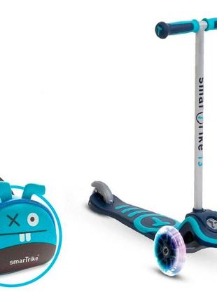 Трехколесный самокат smart trike scooter t3 blue