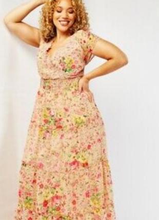 Женское красивое платье в цветочный принт, платье батал, сарафан батал, женская одежда, женская обувь1 фото
