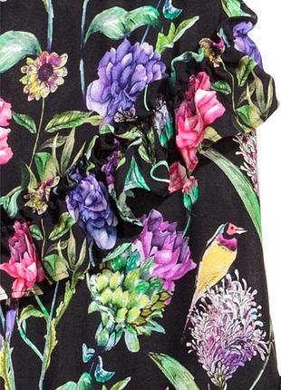 Нереально крутое платье h&m в цветочный принт и с рюшами! шикарнейшее! обменяюсь!3 фото