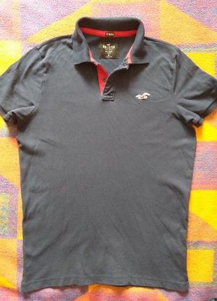 Поло синяя оригинал hollister