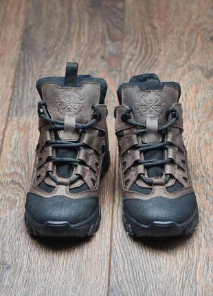 Тактические кроссовки натуральная кожа, кордура, тактичні кросівки шкіра з кордурою, коричневі, військове взуття7 фото