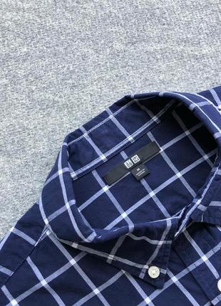 Шикарна сорочка uniqlo plaid classic checked shirt blue/white4 фото