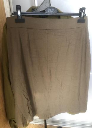 Легкая, летняя юбка с карманами с имитацией на запах4 фото
