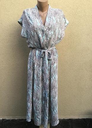 Новое платье-халат на застежке,в принт,реглан,большой размер
