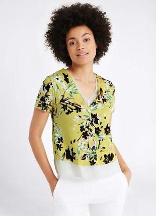 Стильна квіткова блуза/футболка/топ marks & spencer