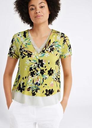 Стильна квіткова блуза/футболка/топ marks & spencer2 фото
