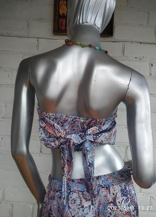 Брючний костюм ,костюм штани палацо і майка zebra5 фото