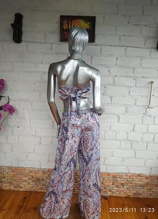 Брючний костюм ,костюм штани палацо і майка zebra4 фото