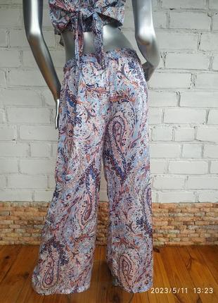 Брючний костюм ,костюм штани палацо і майка zebra6 фото