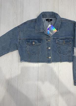 Короткий джинсовый пиджак новый missguided 10 38 s-m