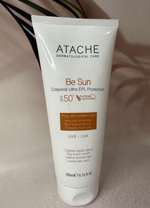 Омолоджуючий сонцезахисний крем для тіла atache be sun body ultra epl protective spf50+, 200 мл