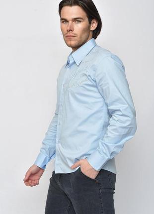 Рубашка мужская голубого цвета с надписью 156139l gl_552 фото