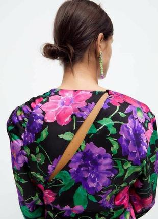 Сукня міді zara з принтом фуксія5 фото