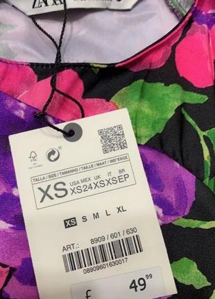 Сукня міді zara з принтом фуксія8 фото
