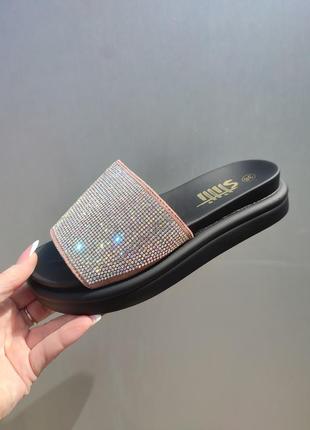 Женские шлепанцы стразы ❤️