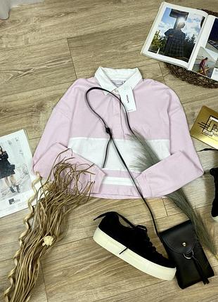 Lefties крутезний пудровий світшот поло колорблок