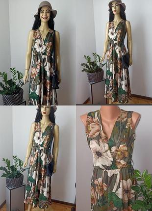 Платье макси стильное интересное принт
