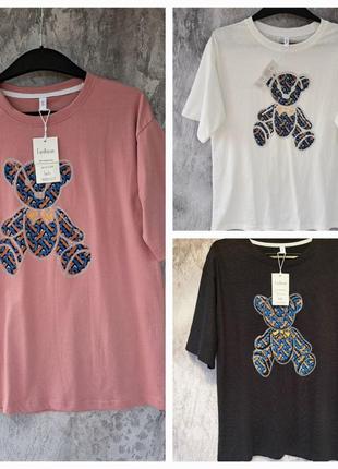 Женская трикотажная футболка, one size, см. замеры в описании