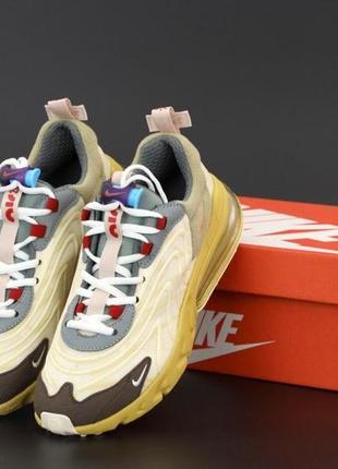 Мужские кроссовки nike air max 270 react x travis scott beige 41-42-43-44-45