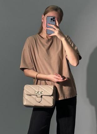 Сумка у стилі pinko puff beige3 фото