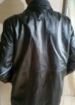 Шикарная кожаная куртка пиджак черного цвета разм 52-54 супер качество!3 фото