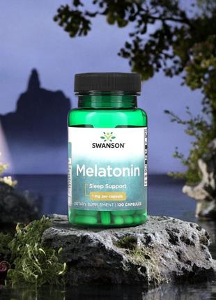 Swanson, мелатонин, 1 мг, 120 капсул свансон, витамины, басы1 фото