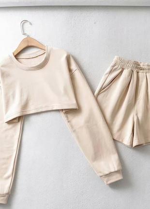 🎨 5 цветов! стильный женский костюм беж бежевый женский